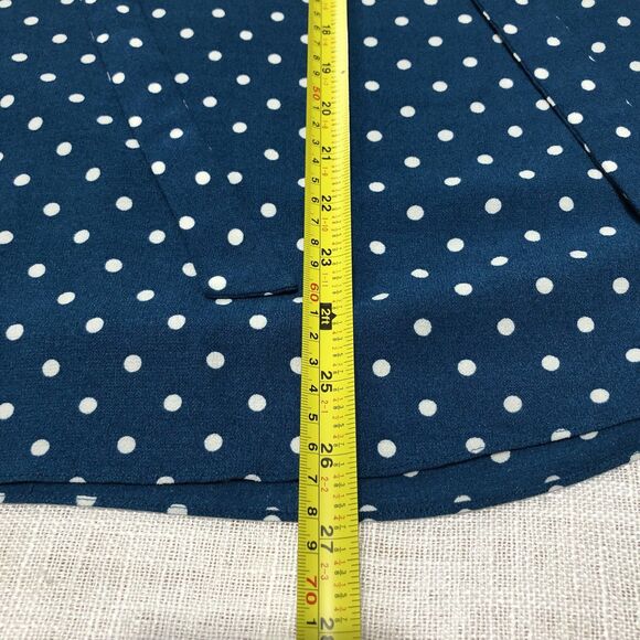 ZIMMERMAN Top Blouse Women’s 2/M Teal Polka Dot Tie Neck Ruffle Sleeve Boho Chic - Picture 14 of 14